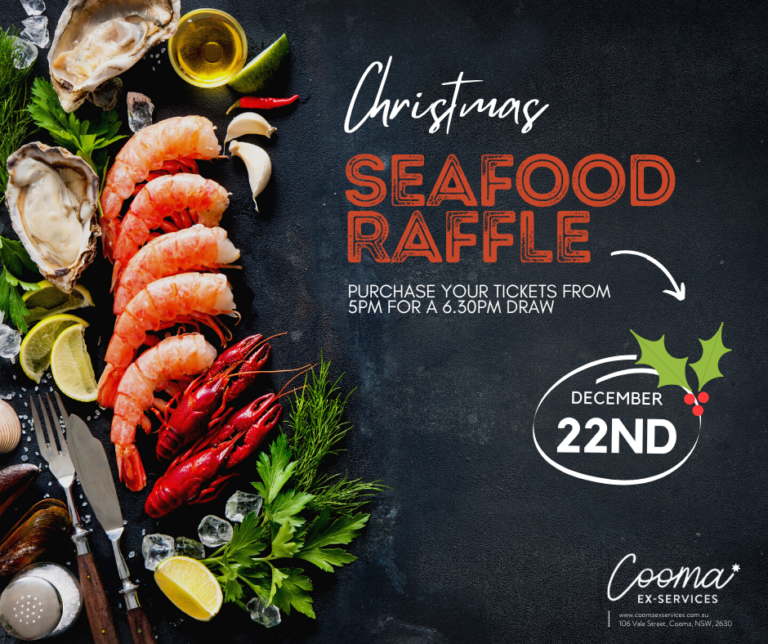 Seafood Raffe Events for April 2026 β Cooma Ex-Services Club